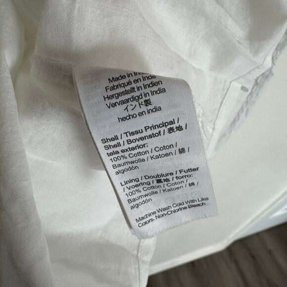 J.Crew Long-Sleeve Eyelet Tie-Neck Top Womens Plus 2X White Cotton Lightweight - Picture 8 of 9